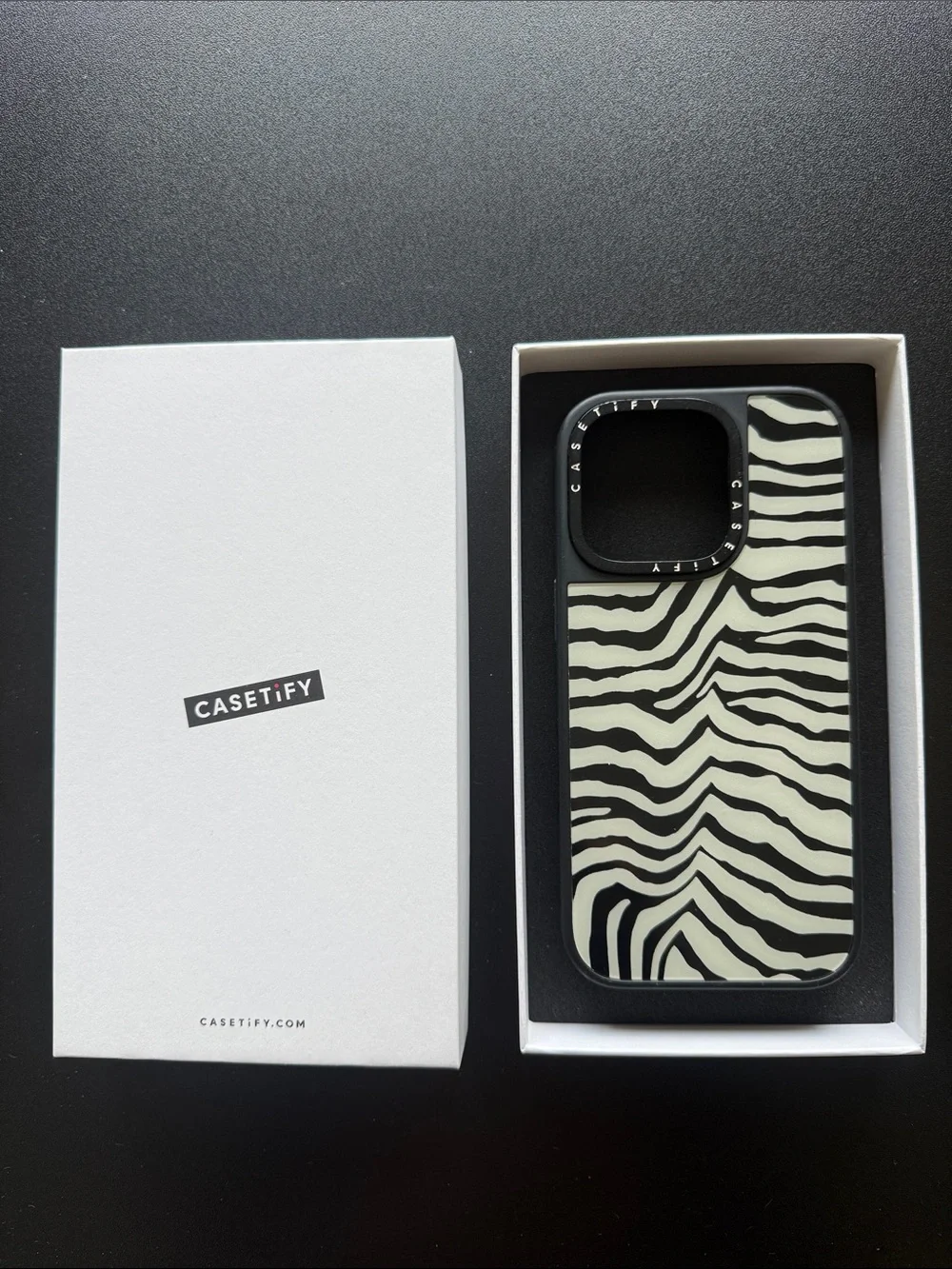 Casetify Black & White Zebra Pattern Protective Phone Case